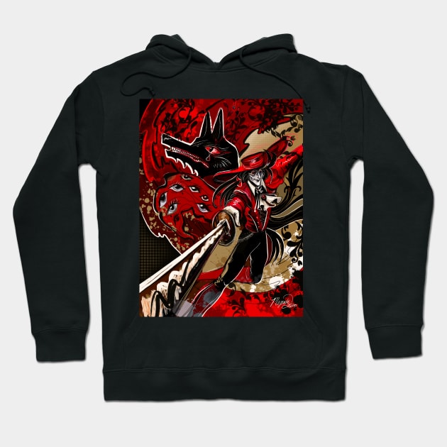 ALUCARD Inner demons Vampire Illustration Hellsing Hoodie by Magenta Arts